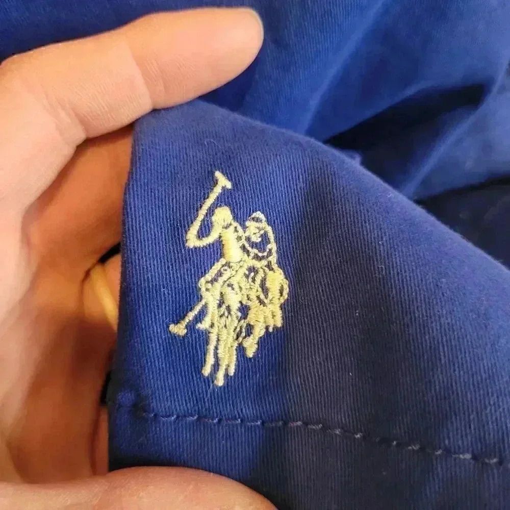 US Polo Assn Men's Blue Stretch Twill Jogger Pull On Shorts NEW NWT sz 2XL. - Picture 6 of 10